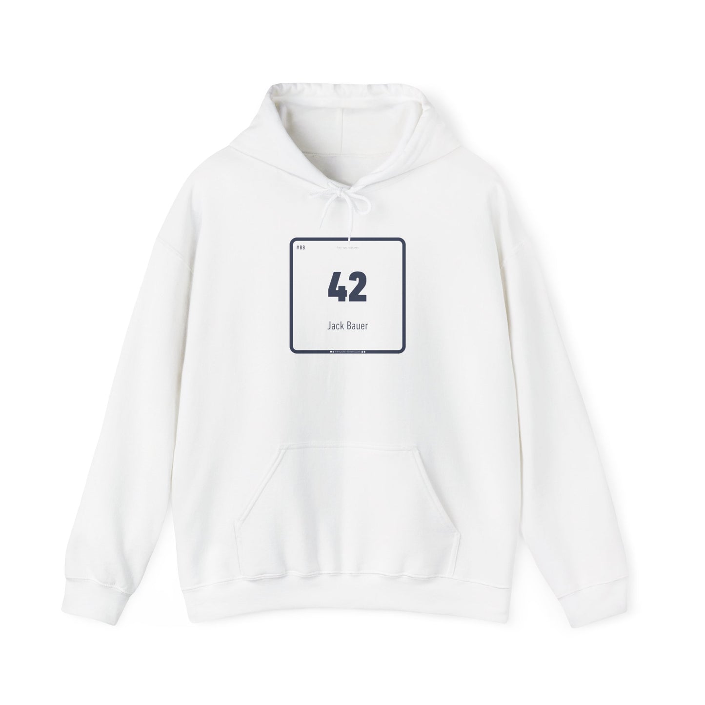 42 - Jack Bauer's Periodic Poker Hand Hooded Sweatshirt - Modern Periodic Table Design